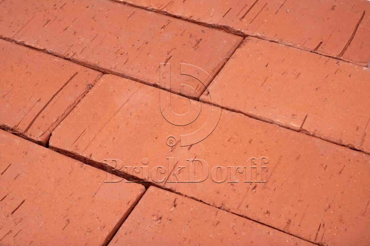 Красная ригельная тротуарная плитка/брусчатка клинкерная 250*80*52 мм, пятый элемент