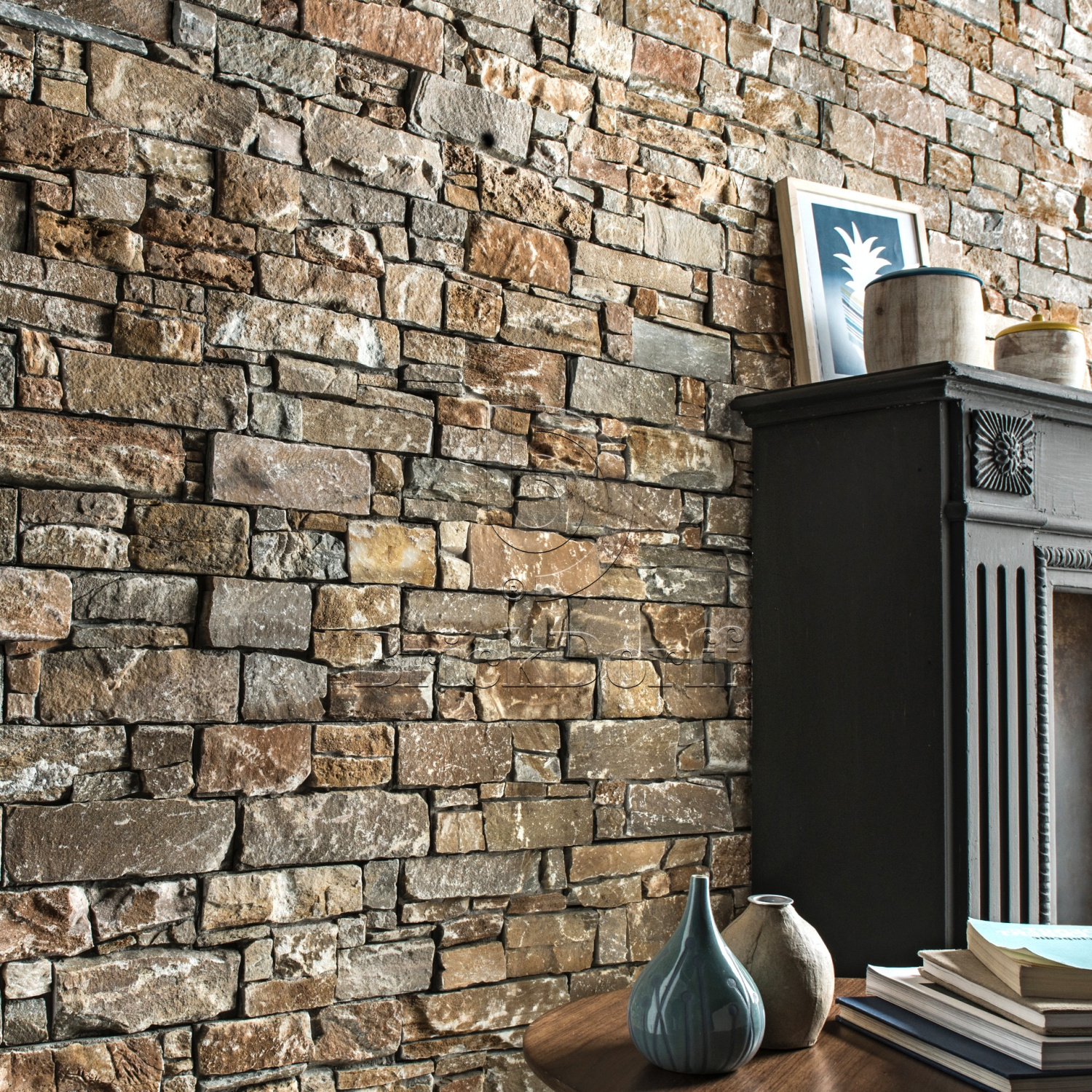 Камень грубый кварцит цветной 550*200*20\40 мм, натуральный камень для фасада и интерьера BD