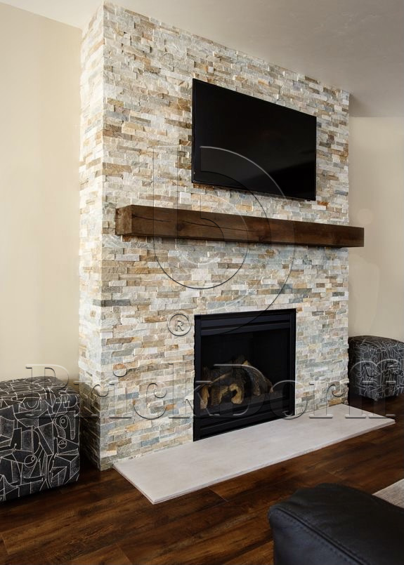 Сланец Бежевый-014 600*150*10-20 мм, натуральный камень для фасада и интерьера BD