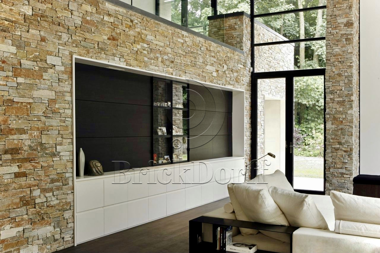 Камень грубый кварцит бежевый 550*200*20\40 мм, натуральный камень для фасада и интерьера BD