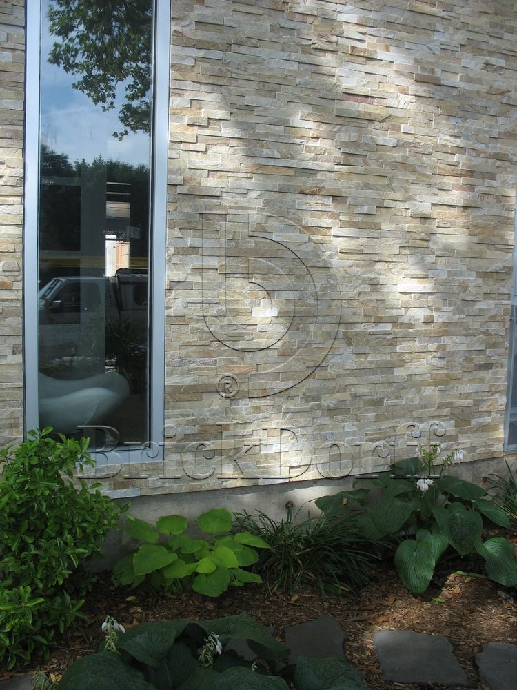 Сланец Бежевый-014 600*150*10-20 мм, натуральный камень для фасада и интерьера BD