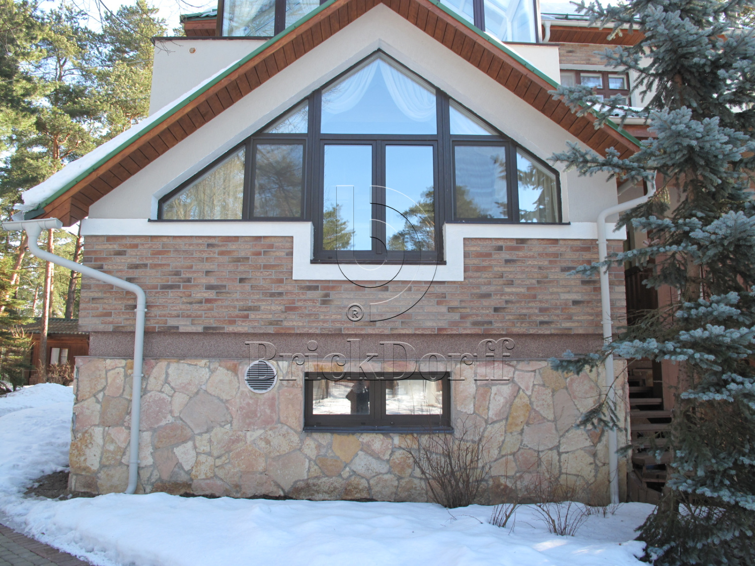 Клинкерная фасадная плитка облицовочная под кирпич Stroeher (Штроер) Zeitlos 357 backstein рельефная NF14, 240*71*14 мм