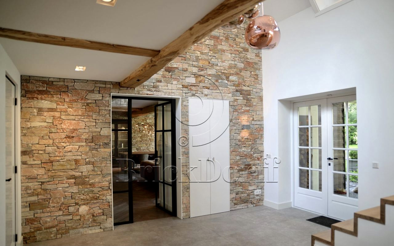 Камень грубый кварцит бежевый 550*200*20\40 мм, натуральный камень для фасада и интерьера BD