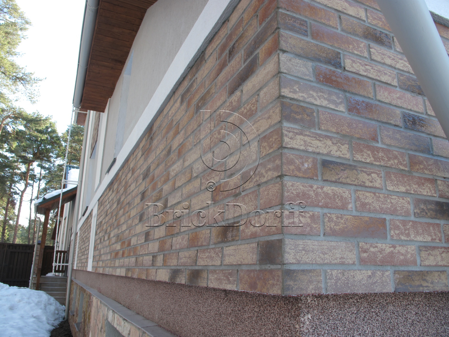 Клинкерная фасадная плитка облицовочная под кирпич Stroeher (Штроер) Zeitlos 357 backstein рельефная NF14, 240*71*14 мм