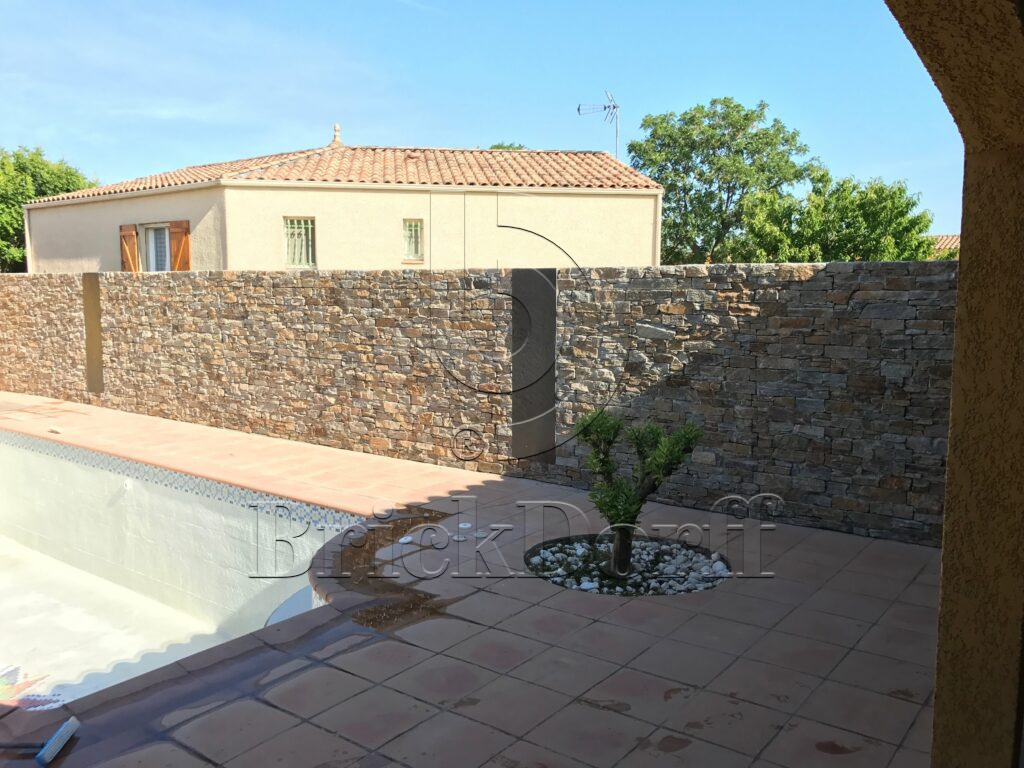 Камень грубый кварцит бежевый 550*200*20\40 мм, натуральный камень для фасада и интерьера BD