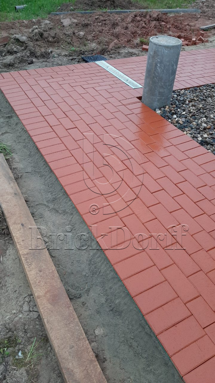 Тротуарная плитка / брусчатка Клинкерная ЛСР (RAUF Design) красный "Лондон" 200*100*50 мм