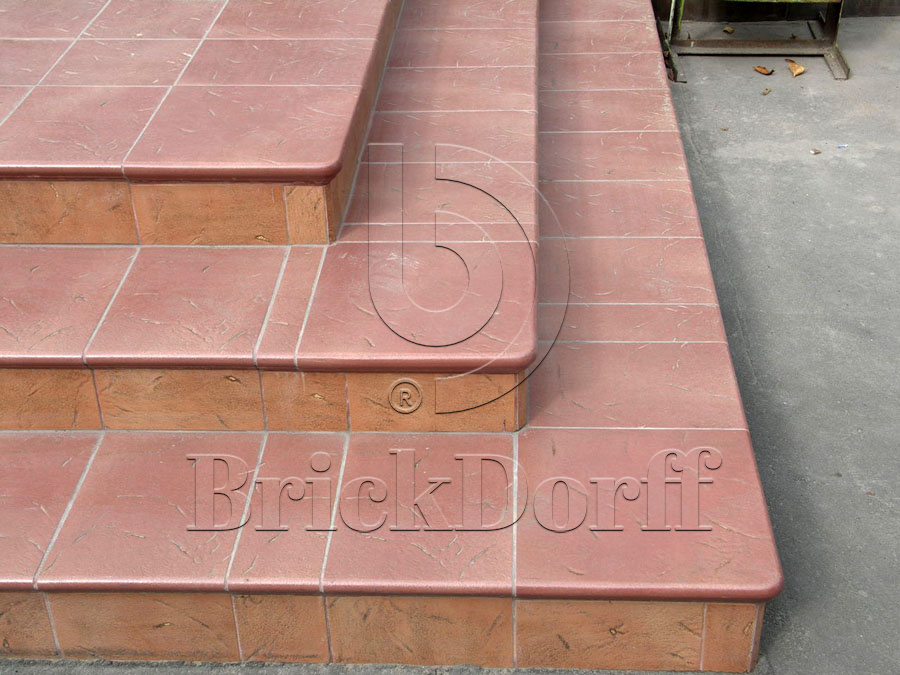 Клинкерная ступень Флорентинер противоскользящая плитка ABC Antik Weinrot 335*240*10 мм