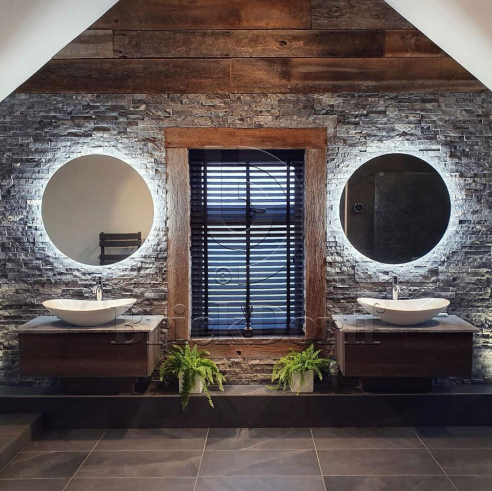 Мрамор Серый графит 600*150*10-25 мм, натуральный камень для интерьера и фасада BD