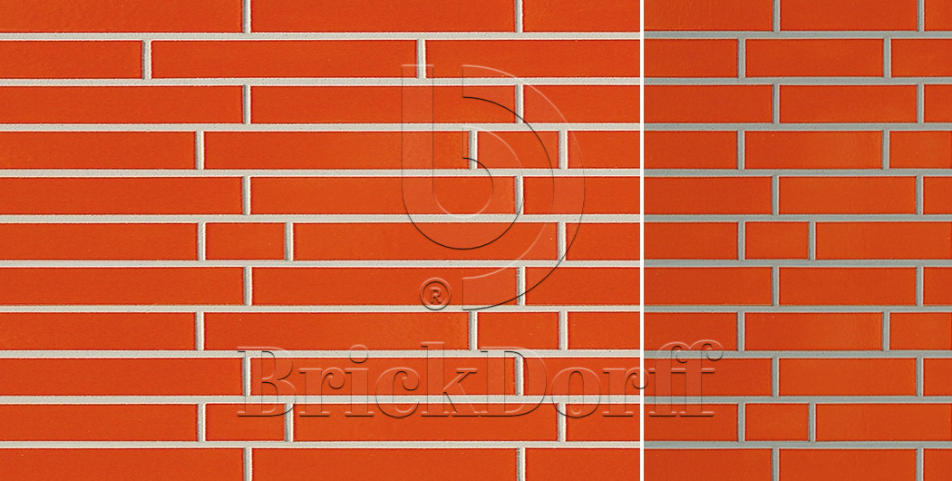 Глазурованная клинкерная фасадная плитка под кирпич ABC Orange 320 оранжевая, 240*52*10 мм