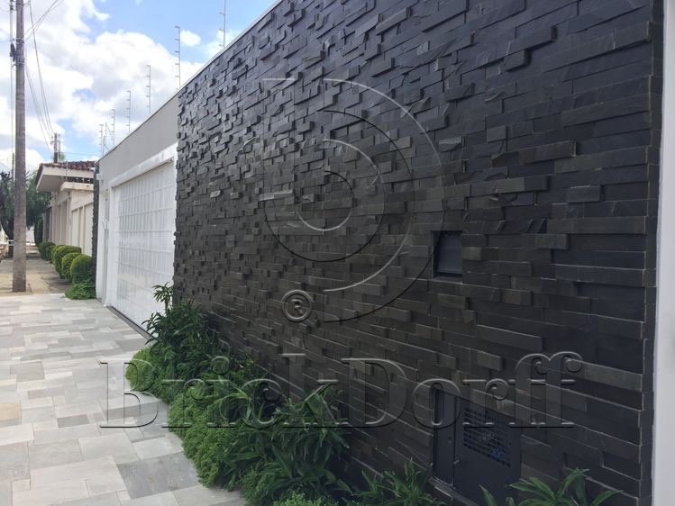 Сланец Черный-018 600*150*10-20 мм, натуральный камень для фасада и интерьера BD