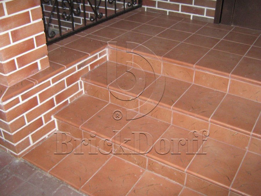 Клинкерная ступень Флорентинер противоскользящая плитка ABC Antik Kupfer 335*240*10 мм