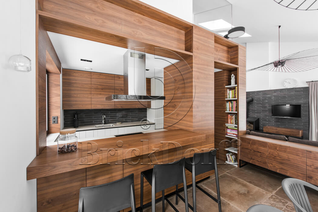 Клинкерная фасадная плитка облицовочная под кирпич Stroeher (Штроер) Glanzstueck Glanzstueck № 6 рельефная, 440*52*14 мм