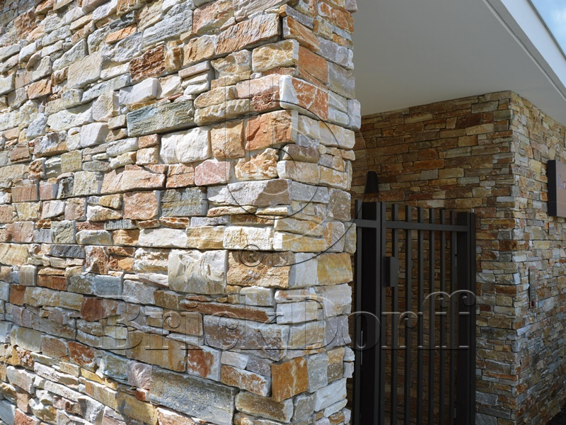 Камень грубый кварцит бежевый 550*200*20\40 мм, натуральный камень для фасада и интерьера BD