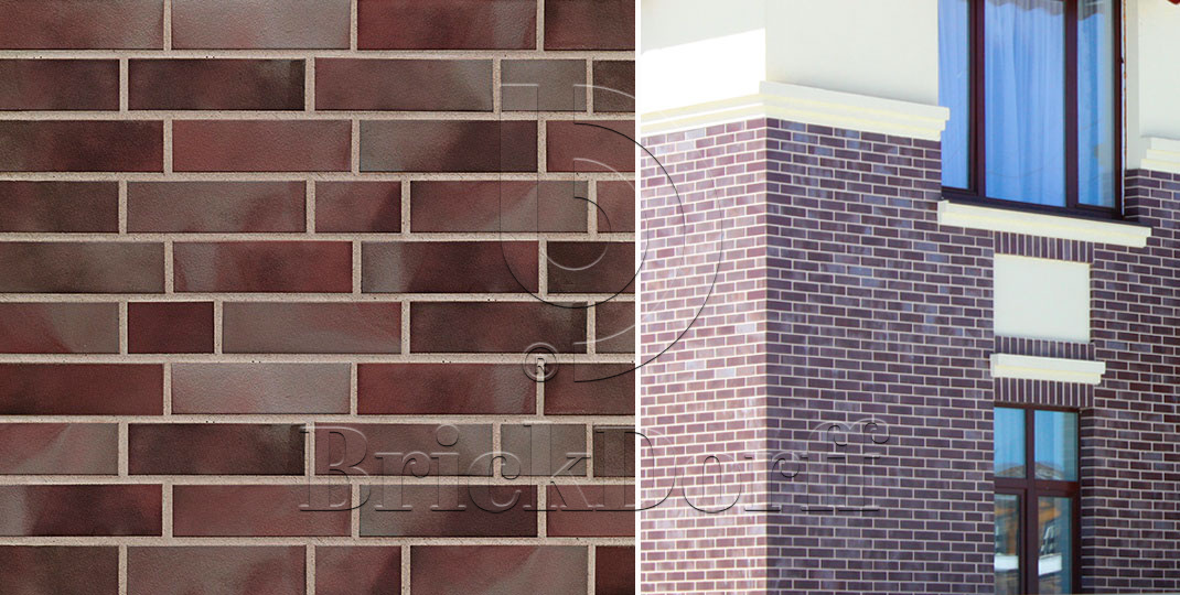 Aubergine 240*71*10 мм, Клинкерная фасадная плитка облицовочная под кирпич ABCklinker