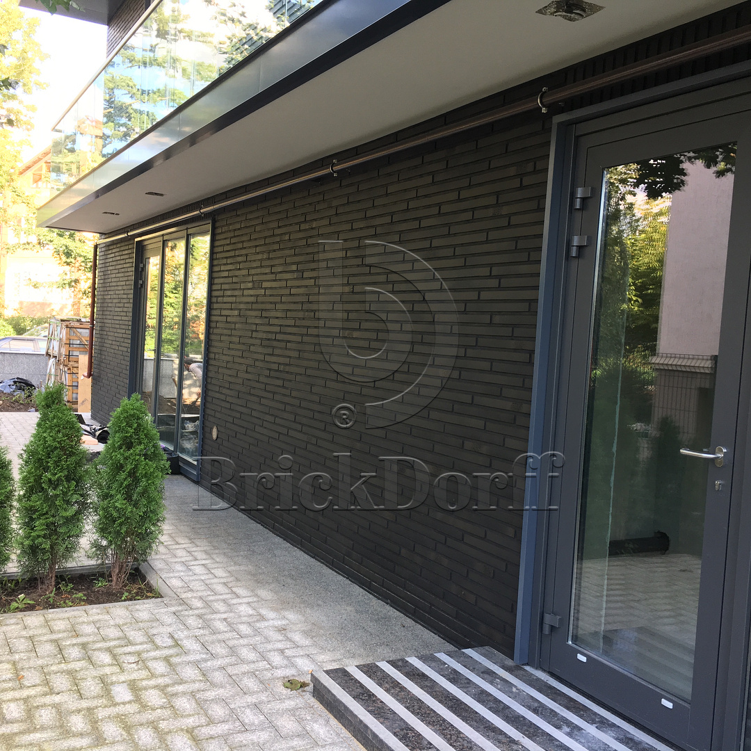 RIEGEL 50 456-schwarz-blau, 490*40*14мм Stroeher Клинкерная фасадная плитка под кирпич ригельная Langformat