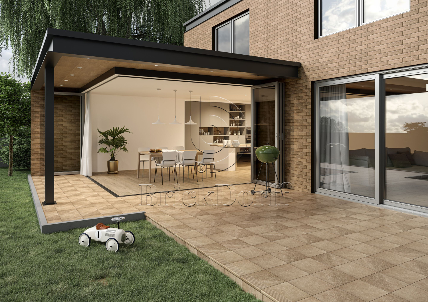 Клинкерная плитка Mattone Sabbia Brown 300x300x11 – для улицы, террасы, крыльца, лестницы, морозостойкая