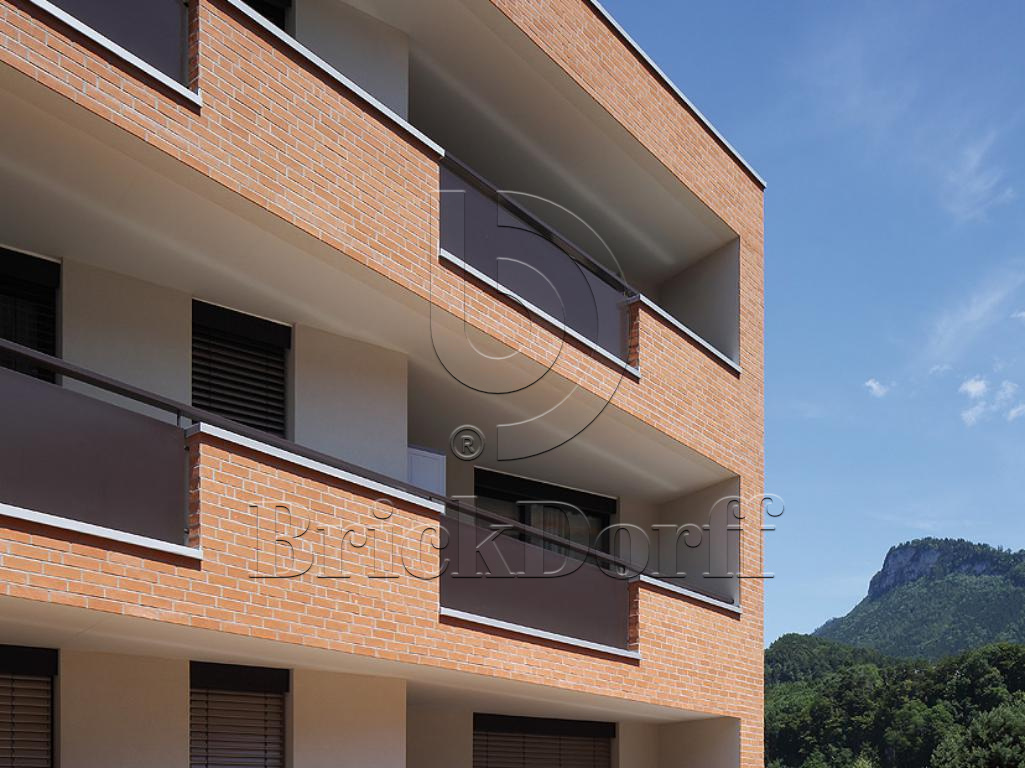 Клинкерная фасадная плитка облицовочная под кирпич Stroeher (Штроер) Keravette Chromatic 200 Saumon гладкая NF11, 240*71*11 мм