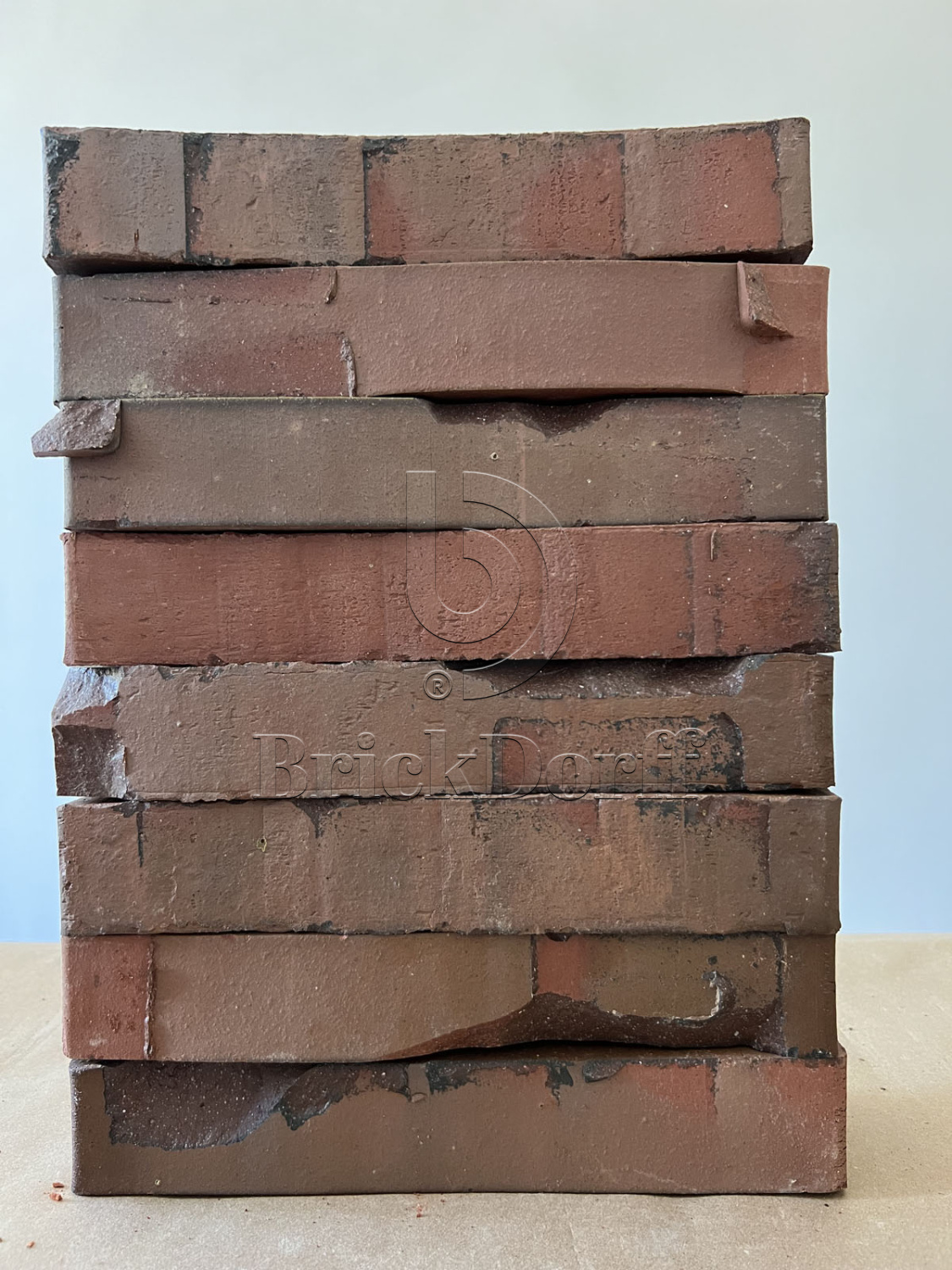 №12A Клинкерный кирпич облицовочный Laterem Antique  290х85х50 мм, бордовый архитектурный