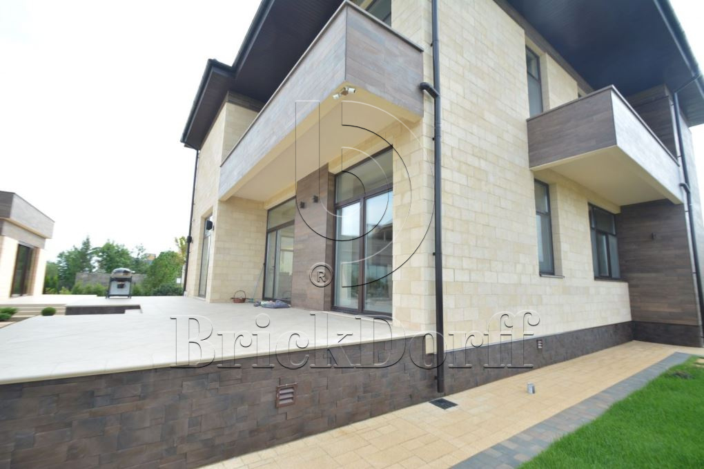 Фасадная облицовочная декоративная плитка травертин-касса 15