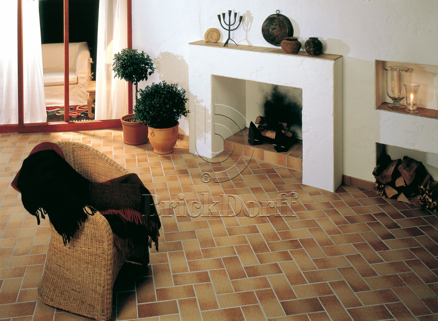 Клинкерная ступень флорентинер противоскользящая плитка Stroeher KERAPLATTE DURO 803 elba 340*240*12 мм