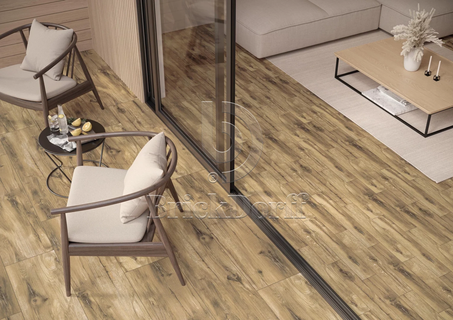 Rustland Brown Gres 295*1195*20 мм тротуарная плитка уличная, противоскользящая, керамогранитная Paradyz