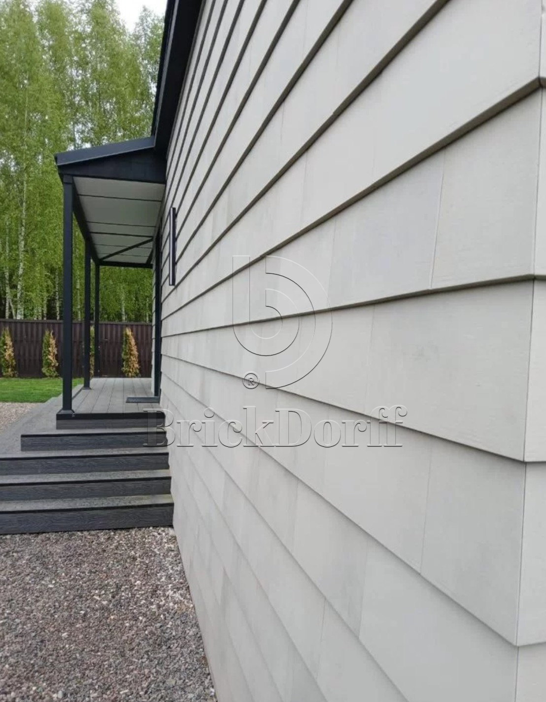 Tempio Rustikotta LIGHT GREY FLAMED 200x400x14мм Дранка керамическая плитка для навесного вент Фасада и Кровли