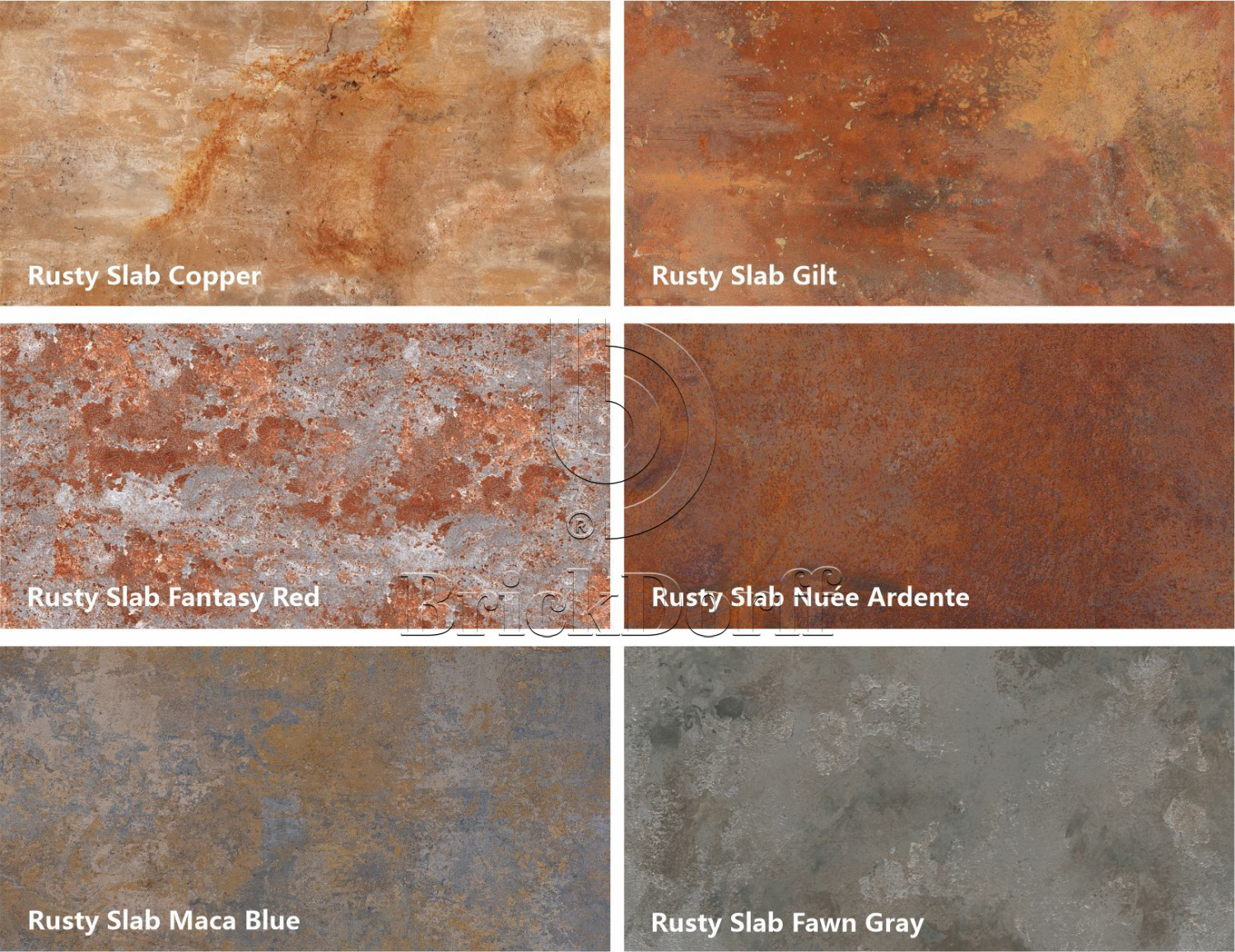 Rusty Slab Fantasy Red (насыщенный красно-коричневый камень с эффектом оксидированной поверхности)  гибкий камень 2400×1200 мм