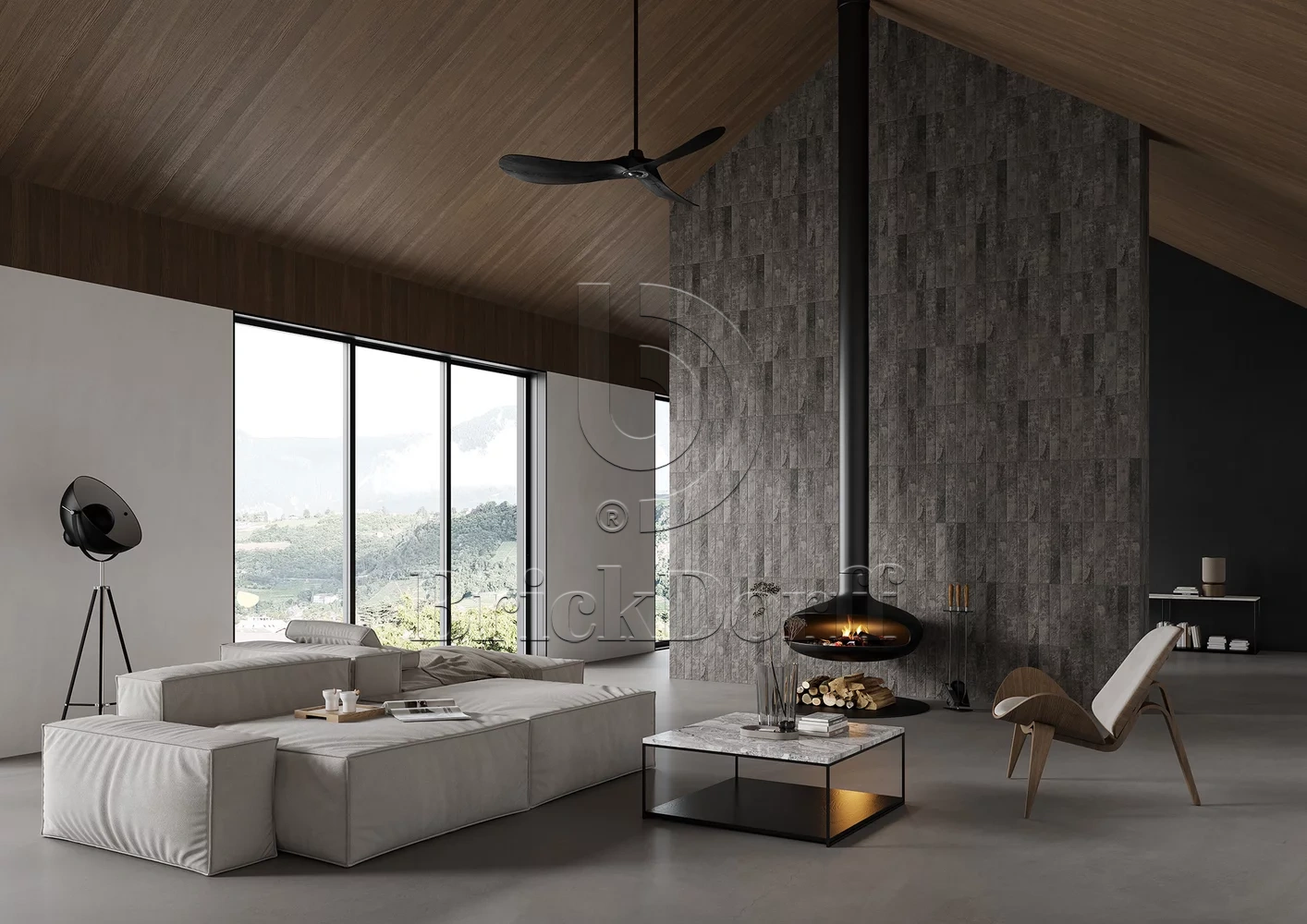 Carrizo Basalt 400*66*11 мм клинкерная плитка ригельная - длинный формат