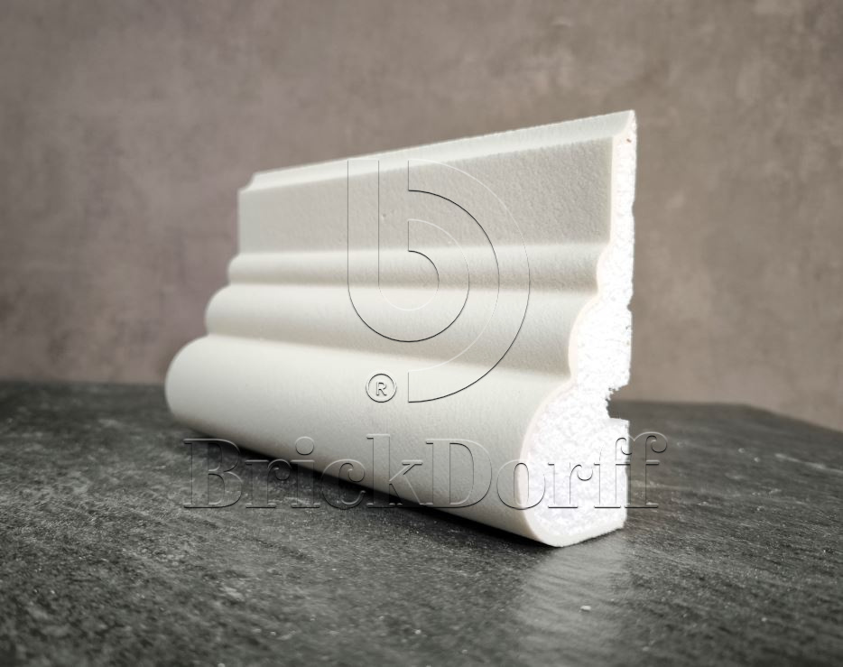 МОЛДИНГ цокольный для Фасада и Интерьера - лепнина, декор из пенополистирола ЦВ-120/1 120*50*2000 мм