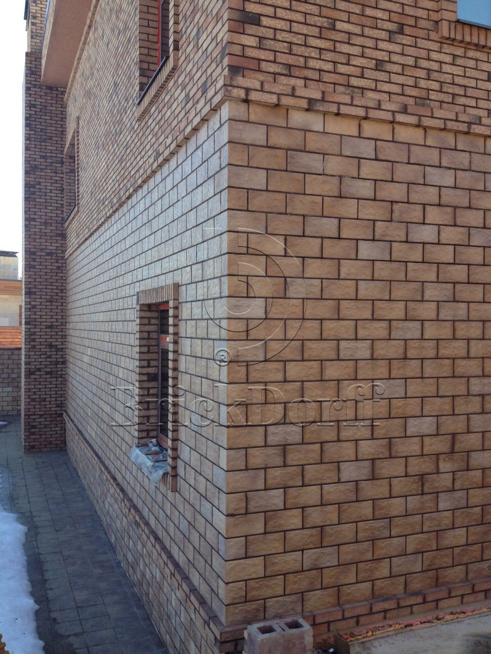 Клинкерная фасадная плитка облицовочная под камень Stroeher (Штроер) Kerabig KS 14 braun-bunt рельефная, 302*148*12 мм