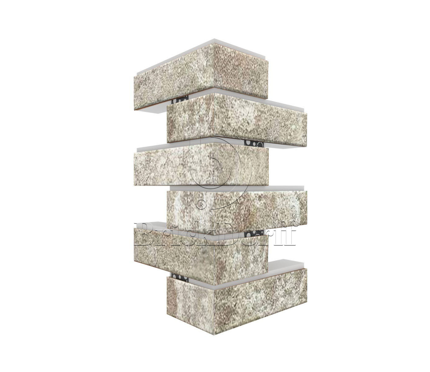 Hard Stone угловая фасадная термопанель из пенополистирола ППС 100 мм, 0,17м2 с клинкерной плиткой