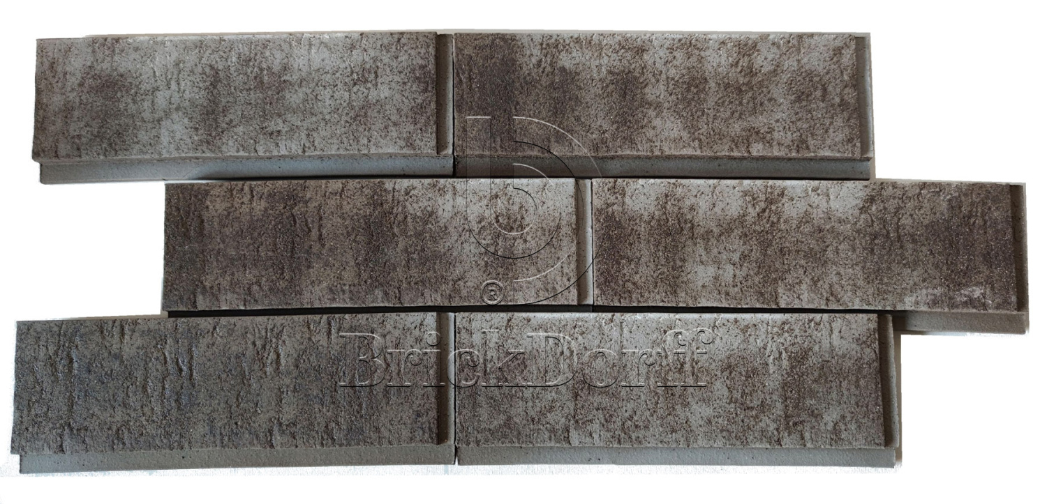 Серо-зеленая Клинкерная Плитка для Вентилируемых фасадов без расшивки шва 283*85/100*22 мм