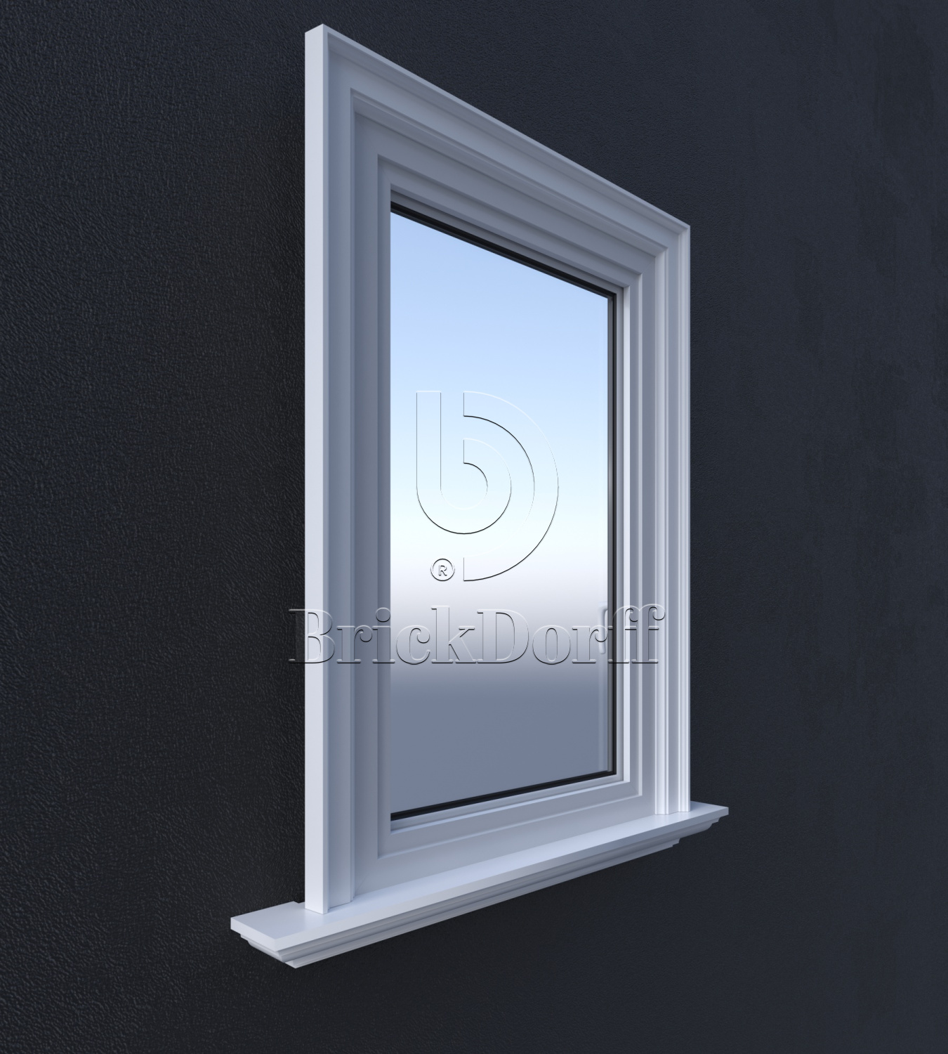 01 Обрамление окна молдинг и подоконник  - лепнина, декор из пенополистирола КВ-60/1 60*60*2000 мм