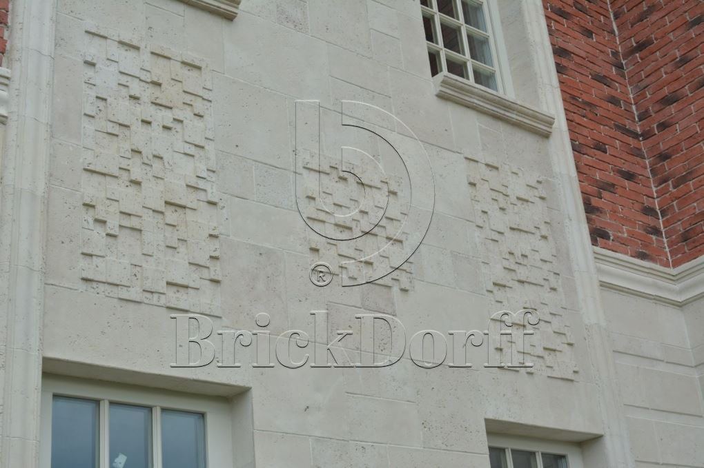 Фасадная облицовочная декоративная плитка травертин-касса 15