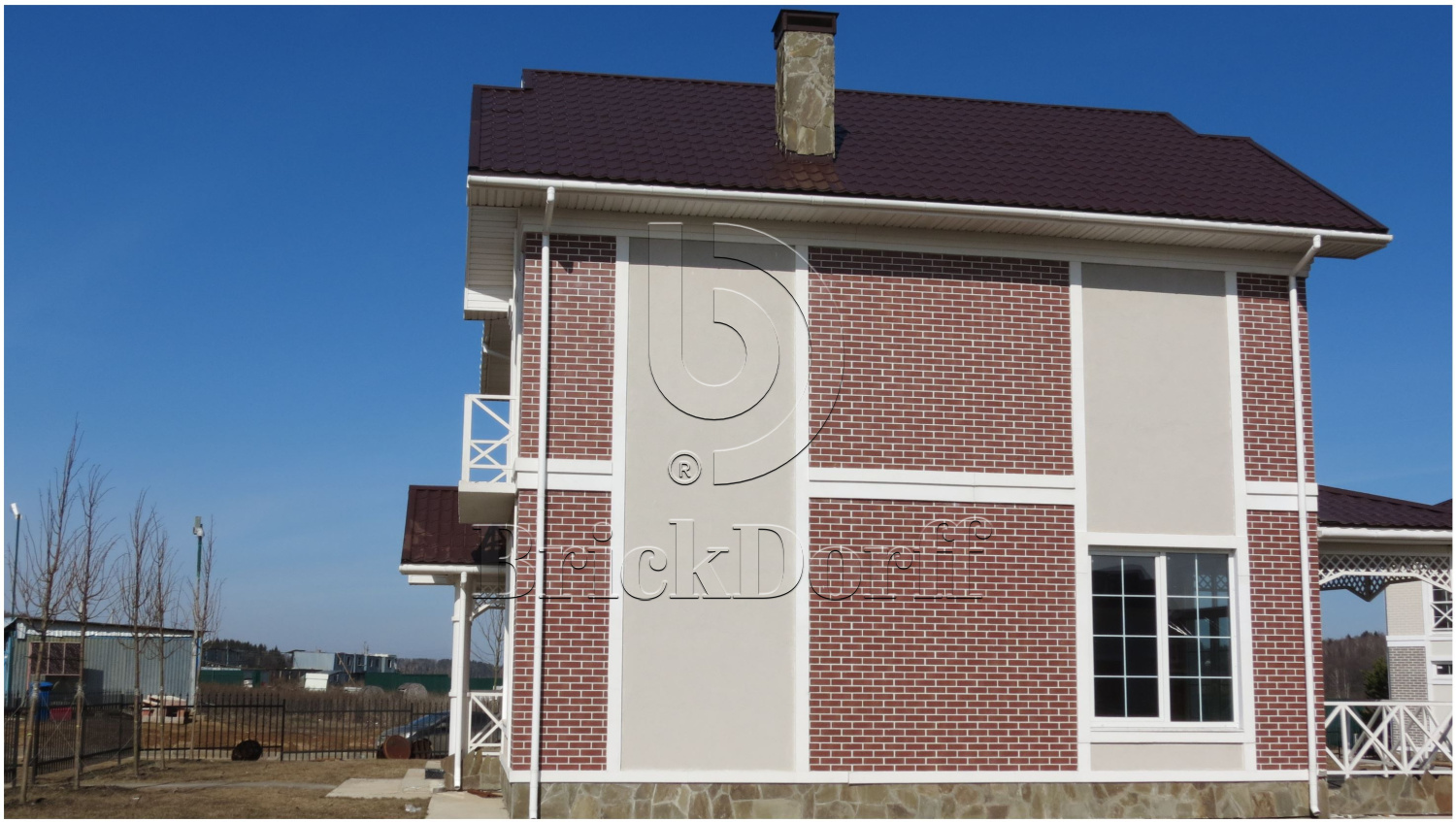 Фасадная Термопанель из Пенополиуретана ППУ 40 мм с Клинкерной плиткой Antik Weinrot 240*71*10 мм