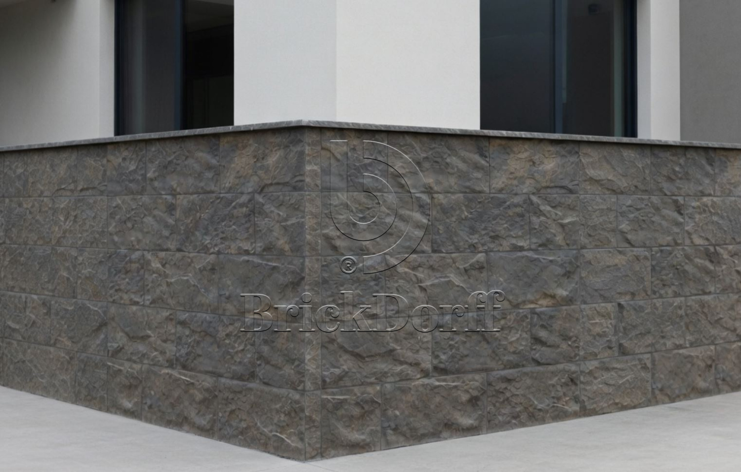 Облицовочная плитка Terra TERRABIG Anthracite крупный формат под камень — архитектурная серия для фасада и интерьера