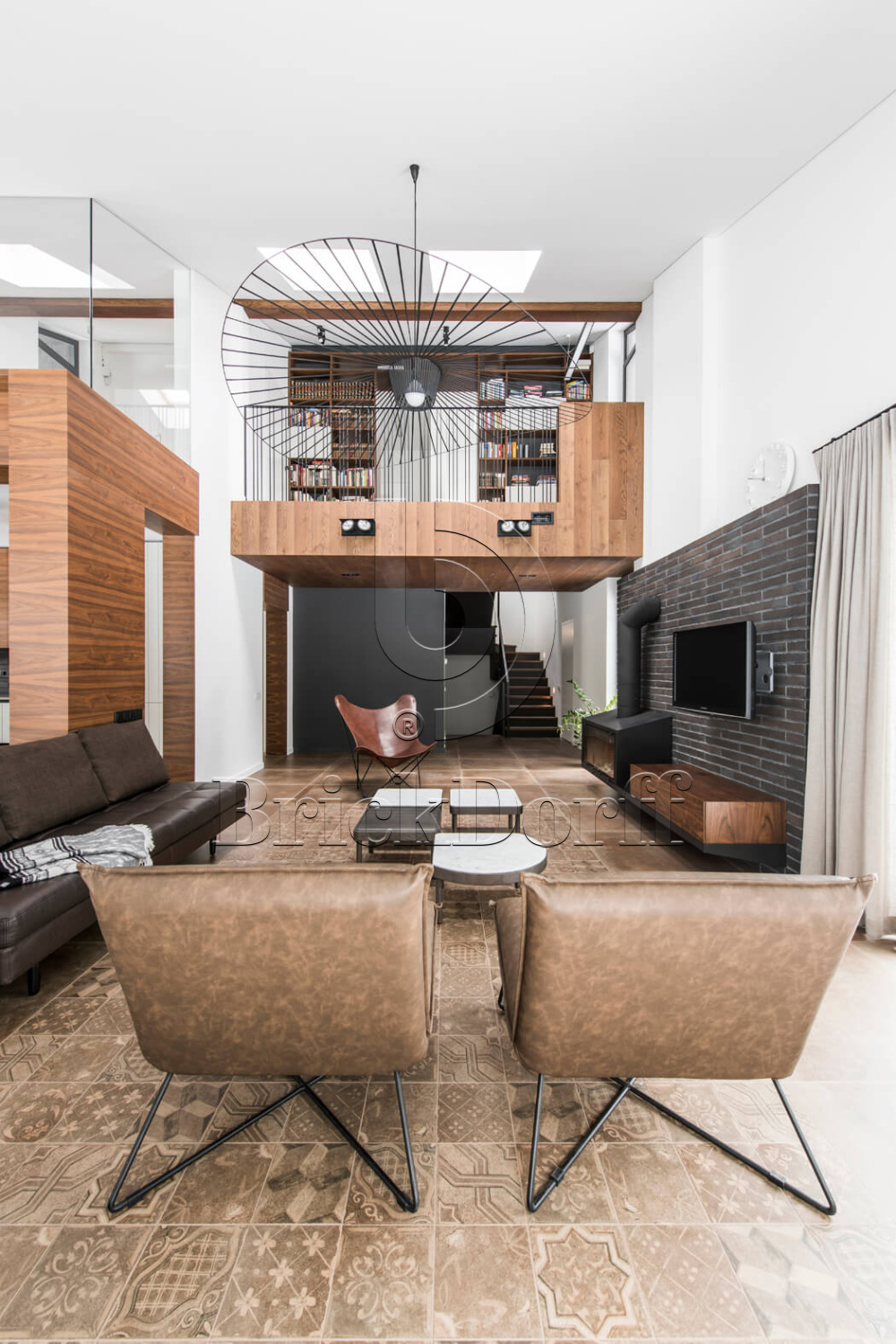 Клинкерная фасадная плитка облицовочная под кирпич Stroeher (Штроер) Glanzstueck Glanzstueck № 6 рельефная, 440*52*14 мм