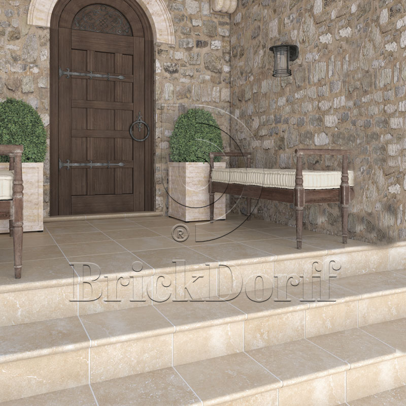 Stone OCRE Exagres 330*330*12 мм, клинкерная ступень флорентинер- с капиносом, противоскользящая