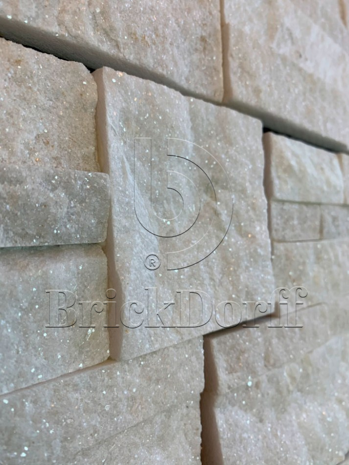 Кварцит Белый 350*180*10\20 мм, натуральный камень для интерьера BD