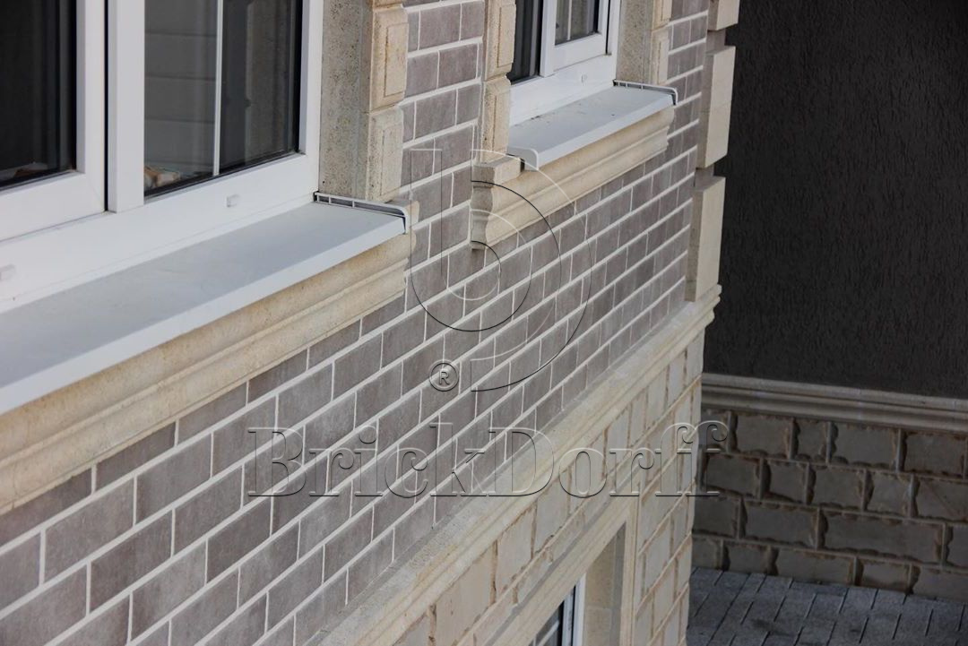 Viano Beige 245X66х7,4 мм Клинкерная фасадная плитка под кирпич облицовочная, серый беж