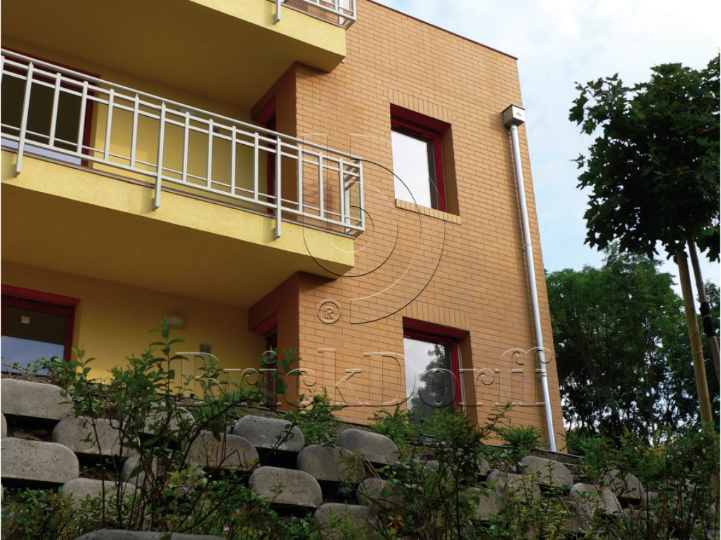 Клинкерная фасадная плитка облицовочная под кирпич Stroeher (Штроер) Keravette Chromatic 320 sandgelb гладкая NF11, 240*71*11 мм