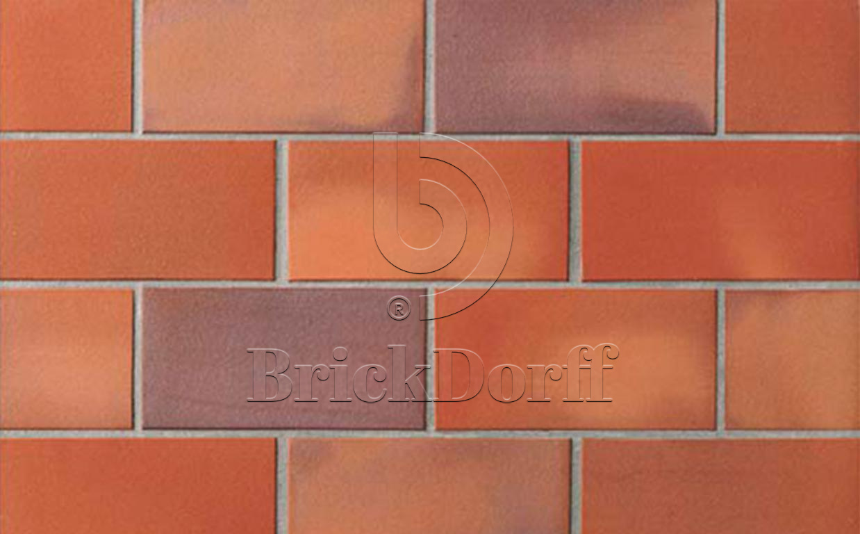 Клинкерная фасадная плитка облицовочная под кирпич Stroeher (Штроер) Keravette Chromatic 316 patrizienrot ofenbunt гладкая NF11, 240*71*11 мм