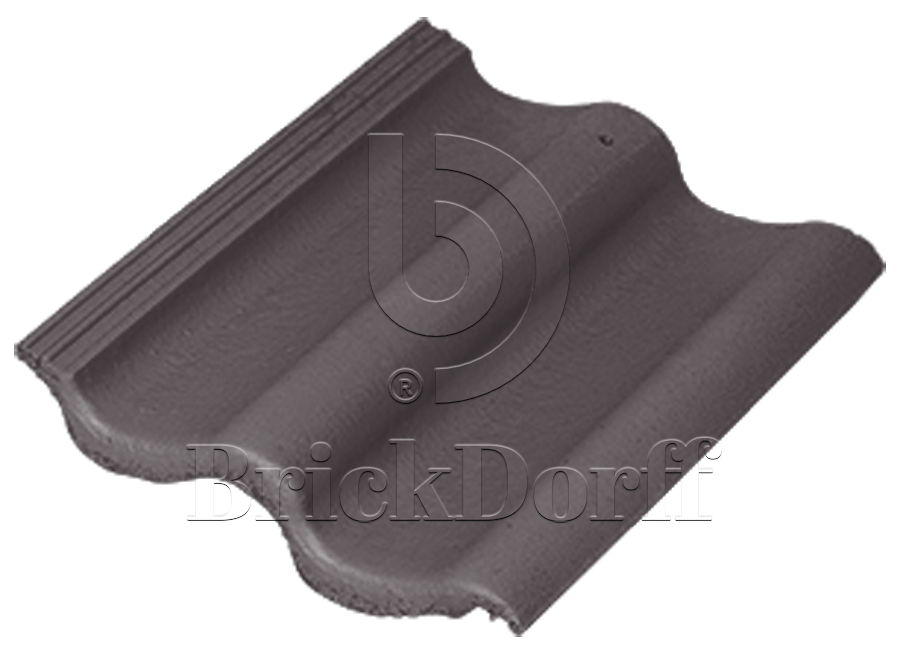 Натуральная цементно-песчаная черепица рядовая Classic графит 48, Kriastak Baltic tile