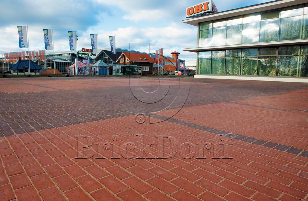 Тротуарная плитка / брусчатка Клинкерная ЛСР (RAUF Design) темно-красный "Эдинбург" 200*100*50 мм