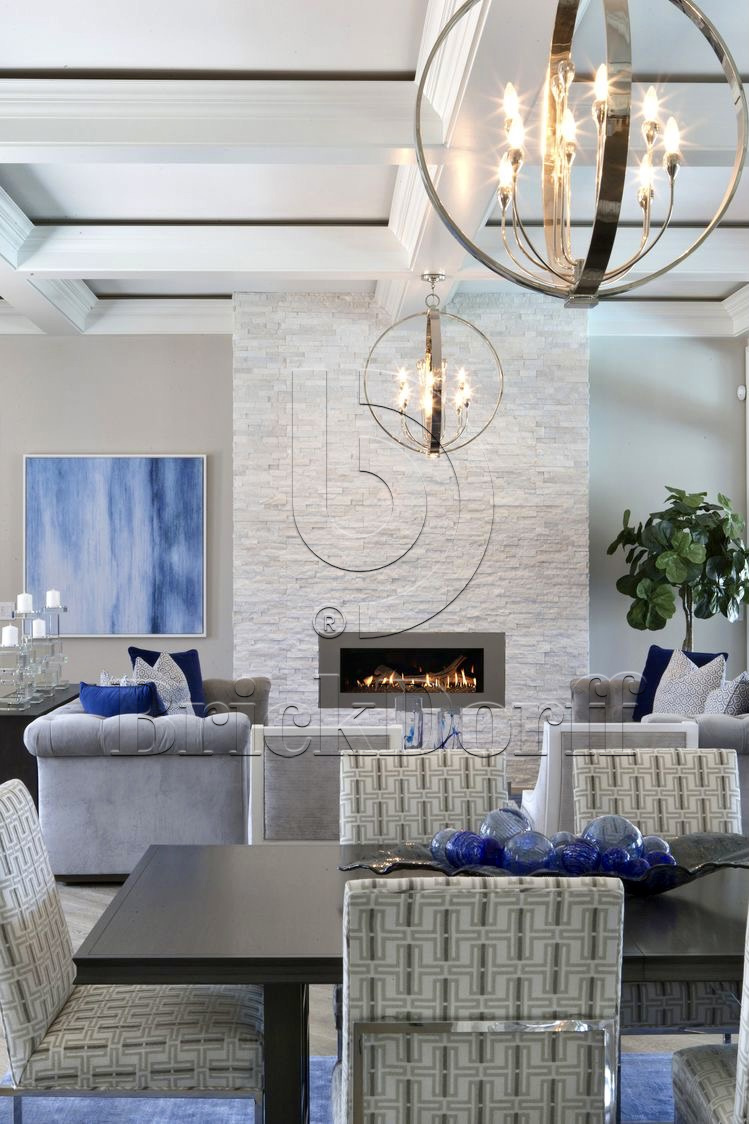 Кварцит Белый 600*150*10-20 мм, натуральный камень для интерьера BD