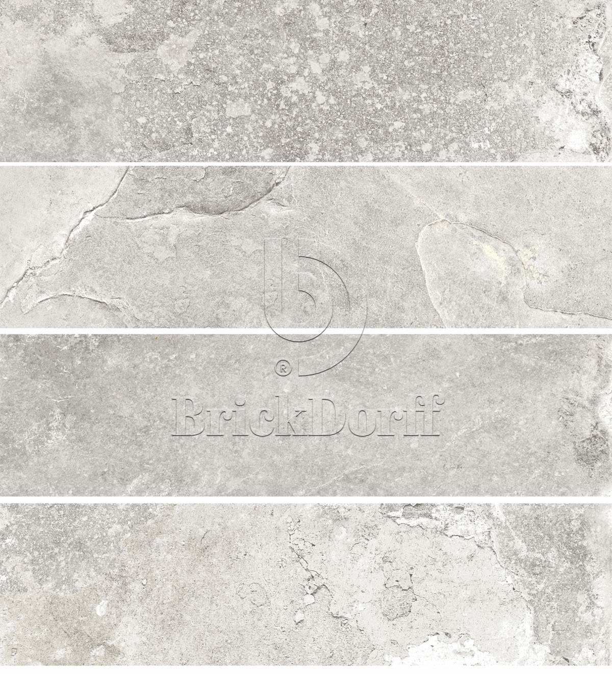 Колорадо-1 светло-серая клинкерная фасадная плитка под кирпич 245*65*7 мм, керамин