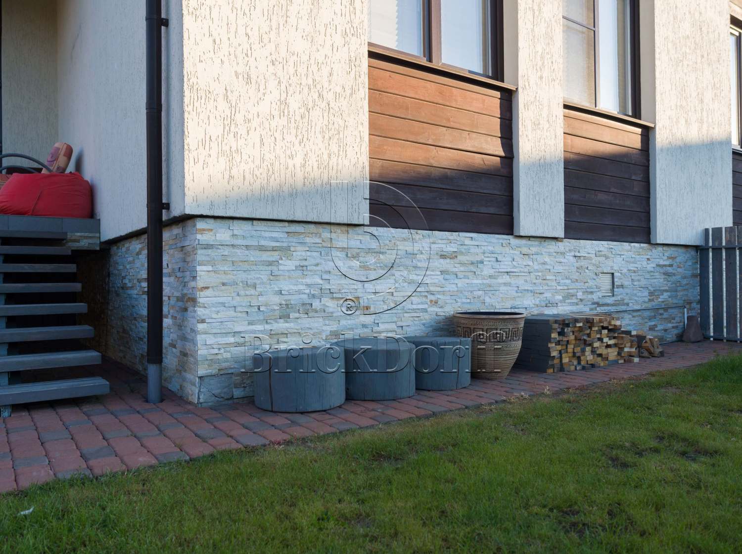 Сланец Бежевый-014 600*150*10-20 мм, натуральный камень для фасада и интерьера BD