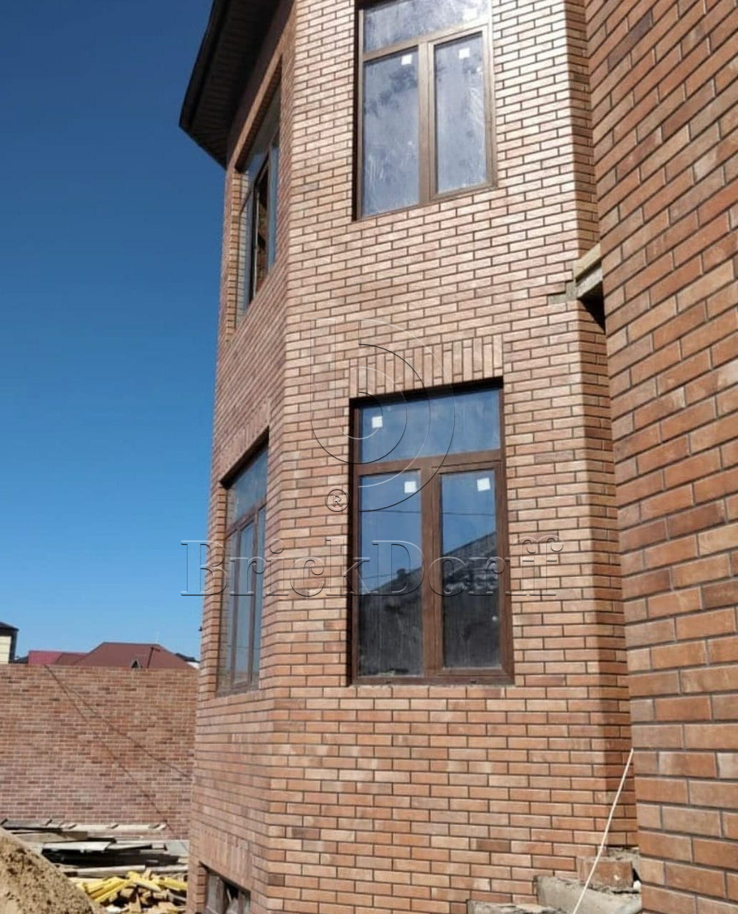 SCANDIANO ROSSO 245X66х7,4 мм Клинкерная фасадная плитка под кирпич облицовочная песочный терракот