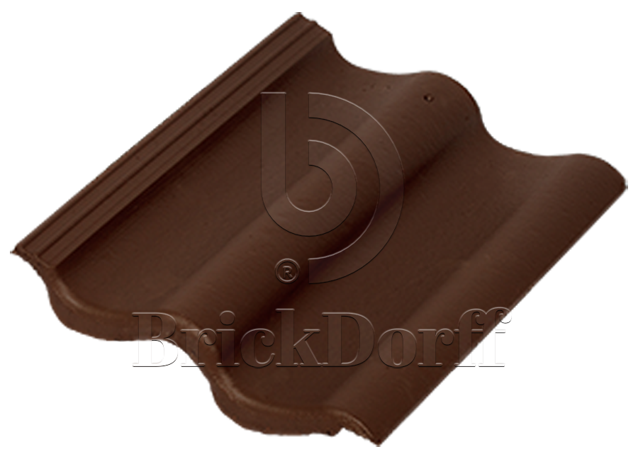Натуральная цементно-песчаная черепица рядовая Classic коричневый 22, Kriastak Baltic tile