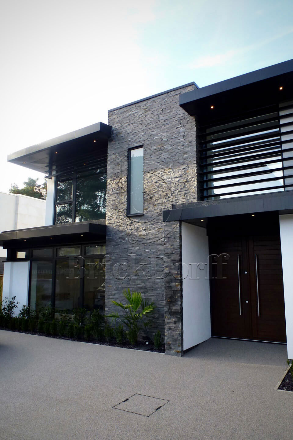 Сланец Черный-018 600*150*10-20 мм, натуральный камень для фасада и интерьера BD